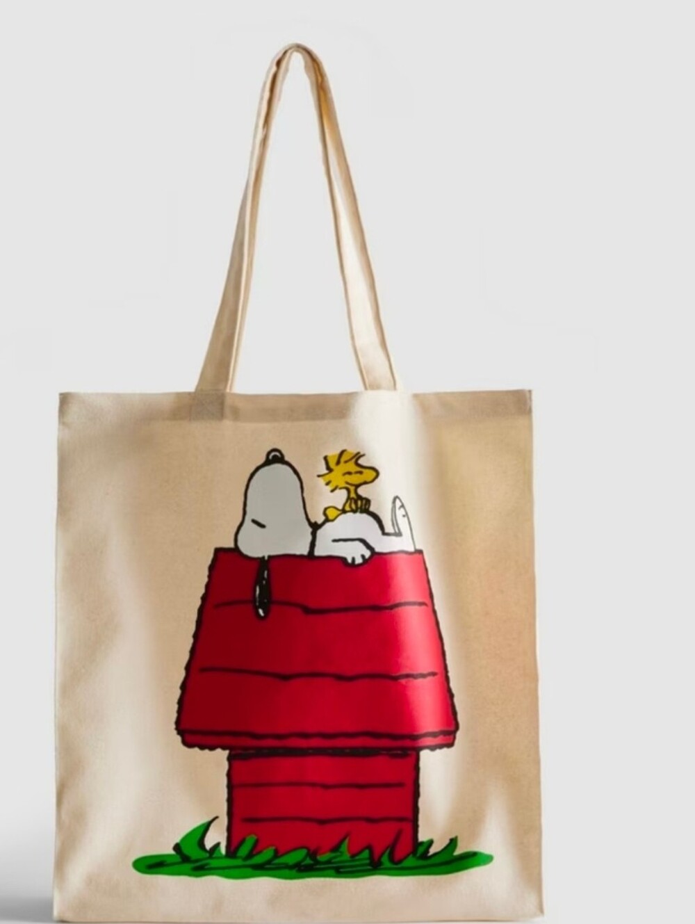 Primark Peanuts Snoopy & Woodstock Cream Tote Bag with Red Print - Picture 3 of 5
